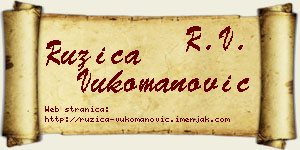 Ružica Vukomanović vizit kartica